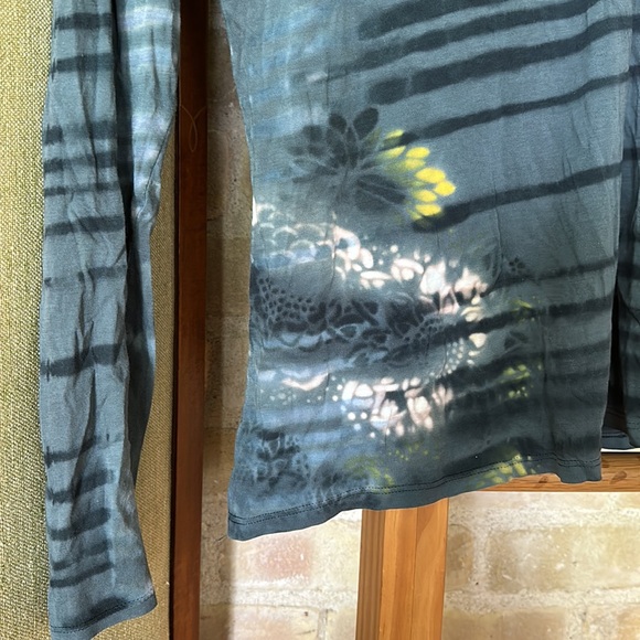 Marika Charles long sleeve v-neck T-shirt in indigo size 1 - Picture 2 of 7